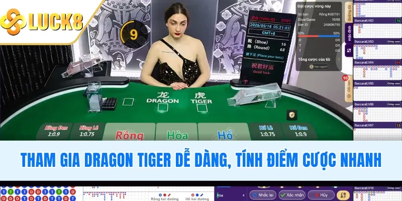 Tham gia Dragon Tiger dễ dàng, tính điểm cược nhanh