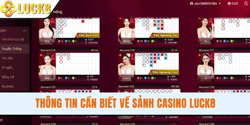 Thông tin cần biết về sảnh casino LUCK8